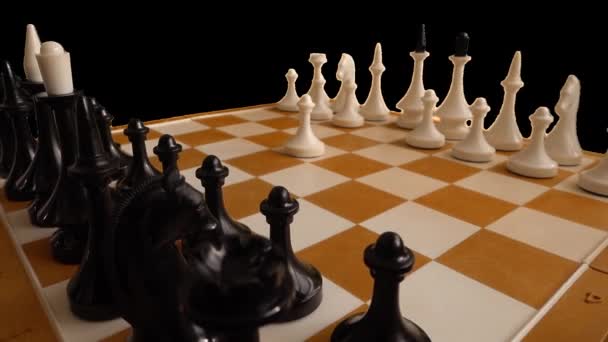 Schach Auf Einem Schachbrett Alpha Kanal Inklusive Sie Können Ihren — Stockvideo