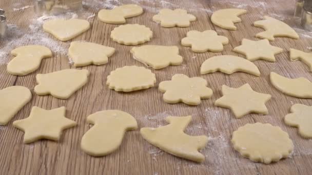 Het Proces Van Het Maken Van Koekjes Van Shortbread Deeg — Stockvideo