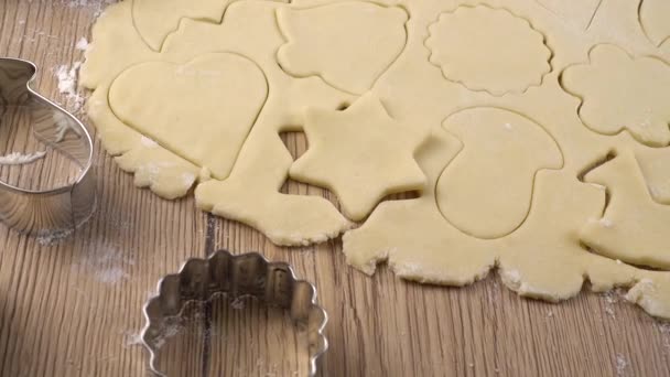 Processo Fazer Biscoitos Massa Pão Curto — Vídeo de Stock