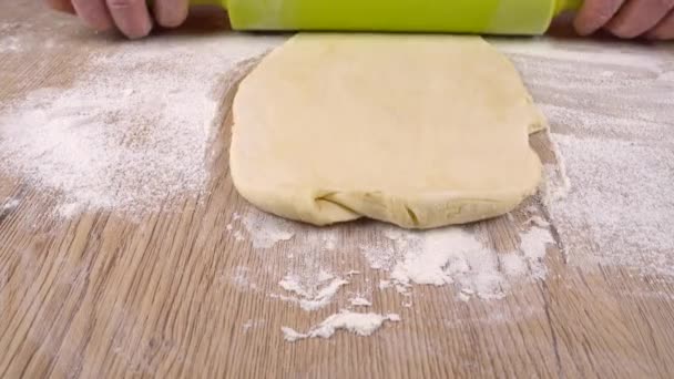 Processo Fazer Biscoitos Massa Pão Curto — Vídeo de Stock