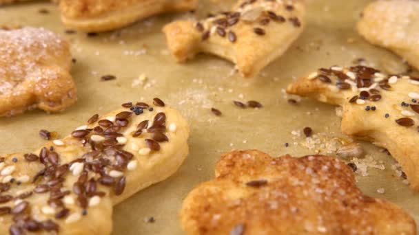 ショートブレッド生地からクッキーを作る過程 — ストック動画