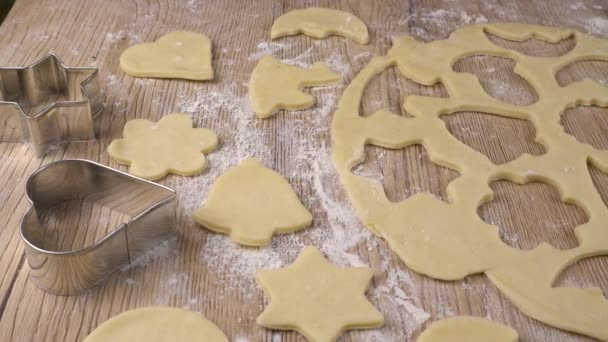 Process Making Cookies Shortbread Dough — Stock Video