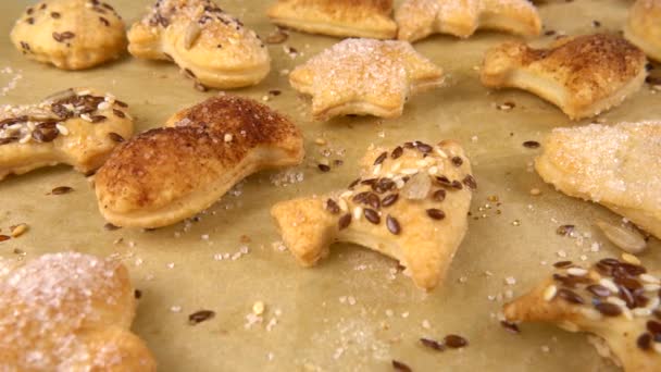 Процесс Приготовления Печенья Песочного Теста — стоковое видео