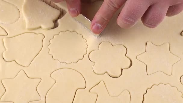 Process Making Cookies Shortbread Dough — Stock Video