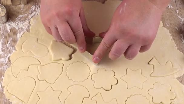 Διαδικασία Παρασκευής Μπισκότων Από Ζύμη Κοντόψωμου — Αρχείο Βίντεο