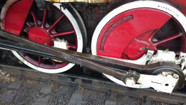 Retro Steam Locomotive Prepares Leave Station — Stok video