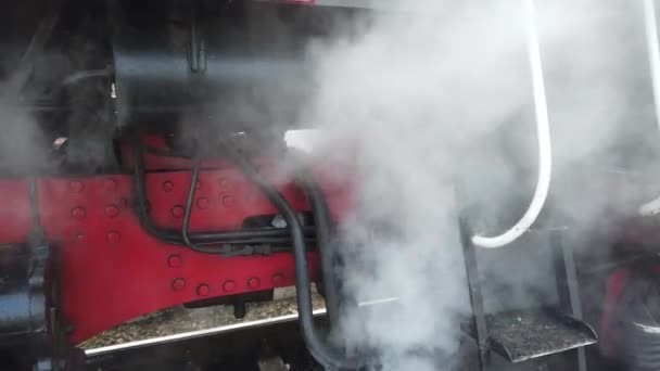 Lviv Ukraine January 2022 Retro Steam Locomotive Prepares Leave Station — Stock video