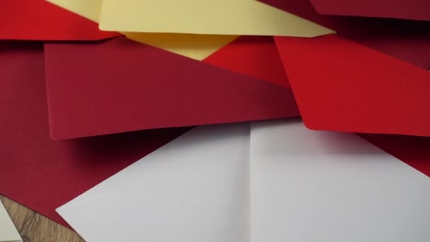 Background Multicolored Envelopes Shooting Move — Stock Video