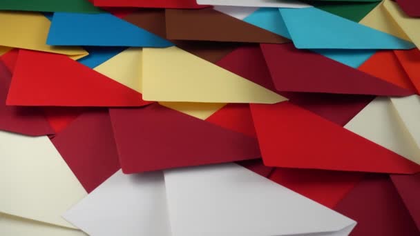 Background Multicolored Envelopes Shooting Move — Stock Video