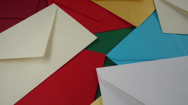 Background Multicolored Envelopes Shooting Move — Stock Video