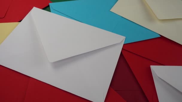 Fundo Envelopes Multicoloridos Tiroteio Movimento — Vídeo de Stock