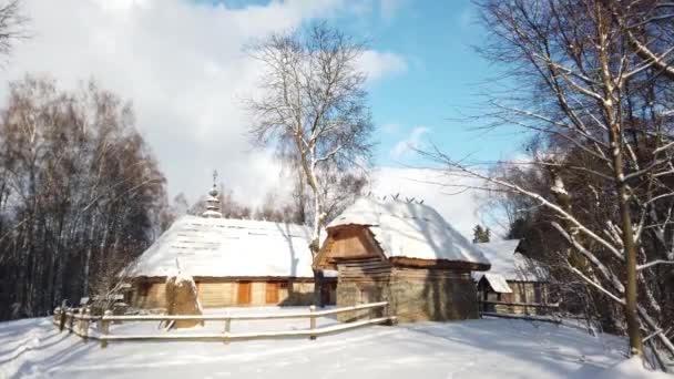 Vieux Village Vintage Traditionnel Ukrainien Éléments Architecture — Video