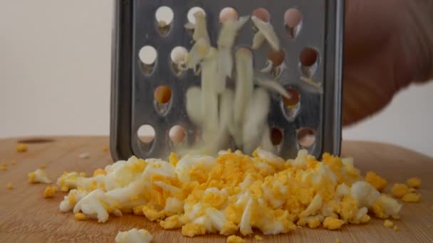 Cook Cuts Egg Grater — Stock Video