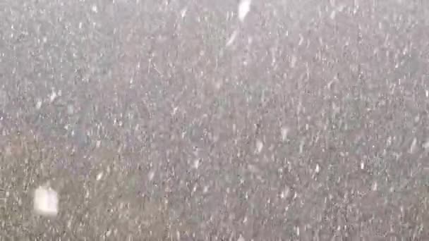 Queda Flocos Neve Para Cima Durante Queda Neve Inverno Abstrato — Vídeo de Stock