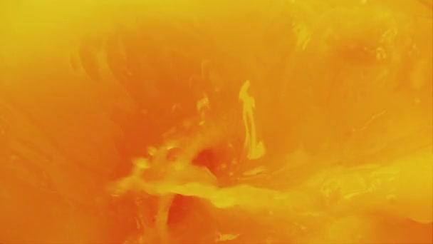 Orange Slices Falling Juice Slow Motion — Stock Video