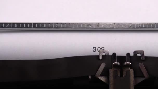 Escribir Frase Sos Ayuda Ucrania Máquina Escribir Retro — Vídeo de stock