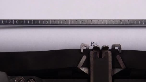 Typing Phrase Russian Occupants Retro Typewriter — Stock Video