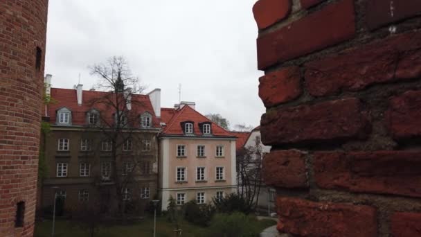 Warszawa Barbican Barbican Halvrund Befäst Utpost Warszawa Polen Beläget Mellan — Stockvideo