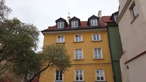 波兰华沙 旧城的建筑 — 图库视频影像
