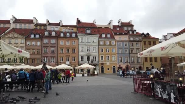 Varşan Poland Nisan 2022 Varşova Nın Eski Kent Pazarı Polonya — Stok video