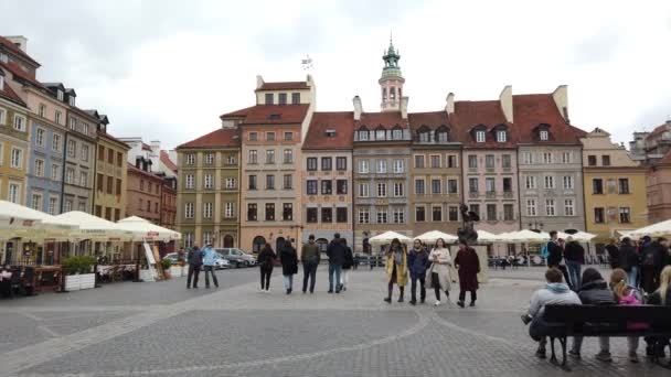 Warsaw Poland April 2022 Warsaw Old Town Market Place Center — Vídeo de stock