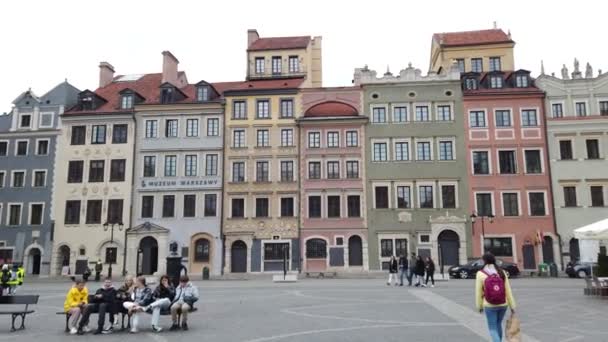 Warsaw Poland April 2022 Warsaw Old Town Market Place Center — Wideo stockowe