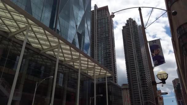 Toronto Canada Mei 2022 Cibc Square Bekend Tijdens Vroege Stadia — Stockvideo