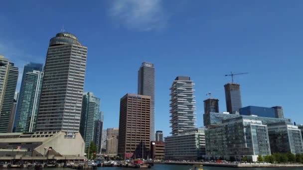 View Downtown Toronto Ferry Ontario Lake Toronto Canada — Stock Video