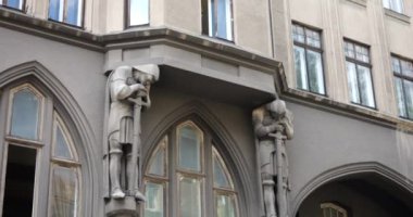 Elements of the ancient architecture of a European city.