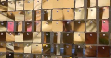 Decorative golden background in reflections.