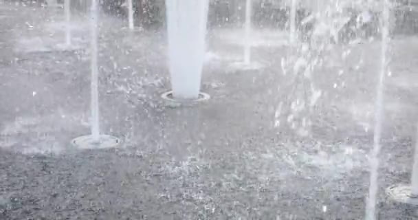 Fountain Jets Summer City Slow Motion — ストック動画