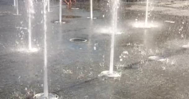Fountain Jets Summer City Slow Motion — ストック動画
