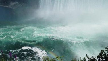 Niagara Falls. Top view on Horseshoe Falls and rainbow from the Canadian side of the river.