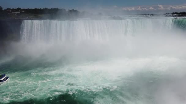 Niagara Falls Top View Horseshoe Falls Canadian Side River — Stockvideo
