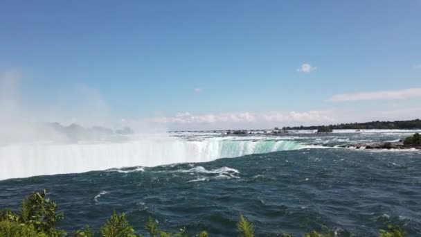 Niagara Falls Top View Horseshoe Falls Canadian Side River — Stok video