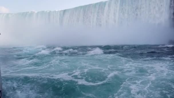 Niagara Falls View Horseshoe Falls Boat Time Voyage Falls Boat — Vídeos de Stock