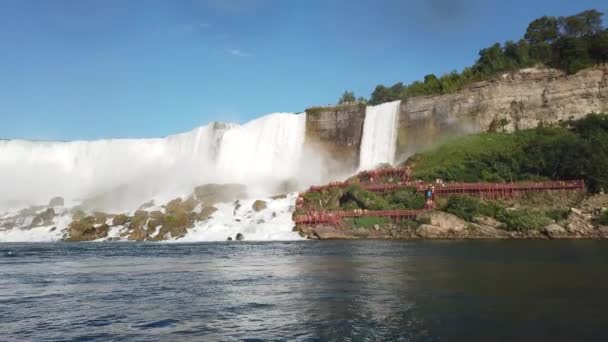 Niagara Falls Bridal Veil Falls American Falls Smallest Second Largest — 图库视频影像