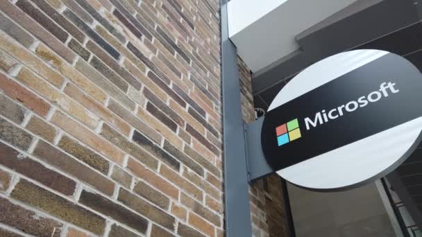 Microsoft Logo Office Building Toronto Ontario Canada — Wideo stockowe