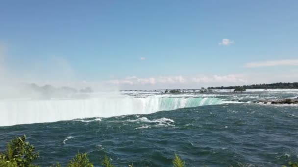 Niagara Falls Top View Horseshoe Falls Canadian Side River — Video Stock