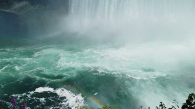 Niagara Falls. Top view on Horseshoe Falls and rainbow from the Canadian side of the river.