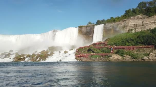 Niagara Falls Bridal Veil Falls American Falls Smallest Second Largest — Stockvideo