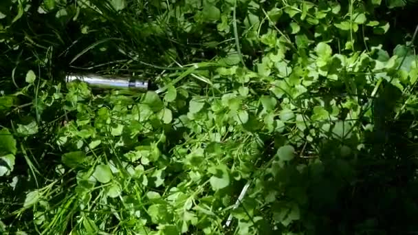 Bullet Casings Fall Grass Slow Motion — Vídeo de Stock