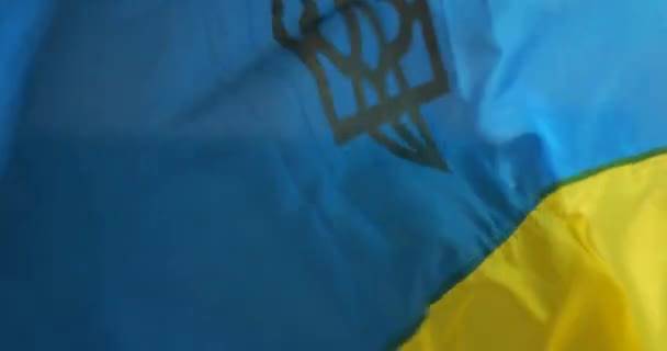 Ukrainas Flagga Fladdrar Vinden — Stockvideo