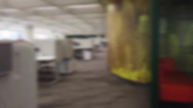 Interior elements of a modern office building. Toronto, Ontario, Canada. Out of focus.