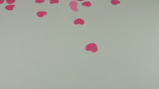 Confetti Fly Make Heart Shape Slow Motion — Stockvideo