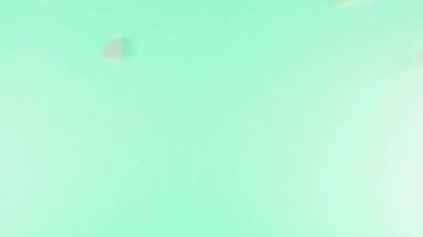 Confetti fly and make a heart shape. Slow motion.