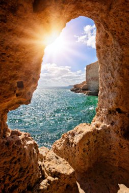 Algar Seco, Deniz Mağarası, Algarve Sahili, Portekiz