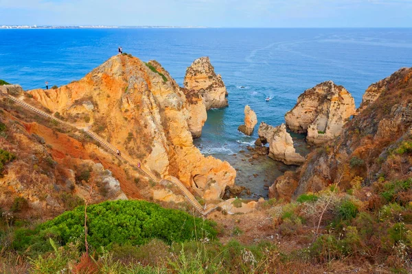 Portekiz Algarve Deki Deniz Kayalıkları — Stok fotoğraf