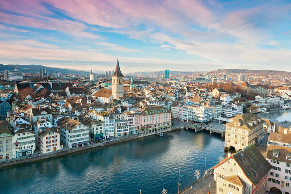 Panorama of Zurich city, Switzerland