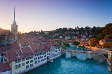 Bern 'in panoramik manzarası, İsviçre Alpleri, İsviçre